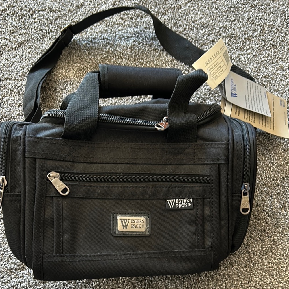 Black mini duffle bag